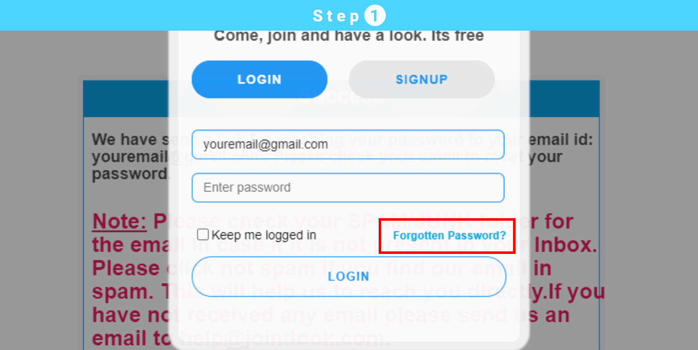 forgot password